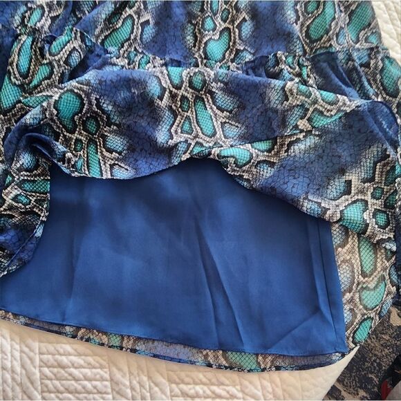 Sundance reptile print ruffled layer midi/maxi sleeveless dress - Picture 10 of 13